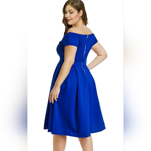 LALAGEN Women's Plus Size Vintage 1950s Party Cocktail Wedding Swing Midi Dress - Picture 2 of 10